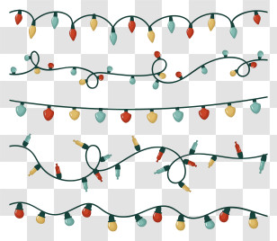 Christmas Lights - Colorful String Lights For Decoration Transparent PNG