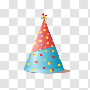 Birthday Hat - Colorful Polka Dot Party Hat Transparent PNG