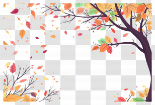 Autumn Background - Autumn Leaves Border Frame Transparent PNG