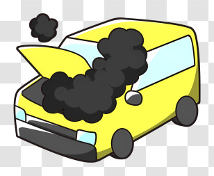 Icon - Yellow Car With Engine Trouble Transparent PNG