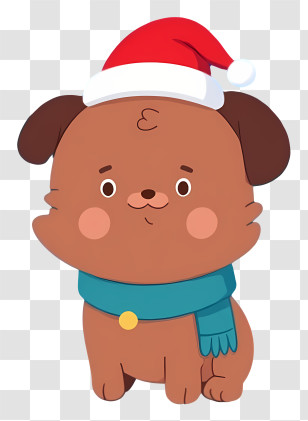 Christmas Dog - Cute Puppy In Santa Hat Transparent PNG
