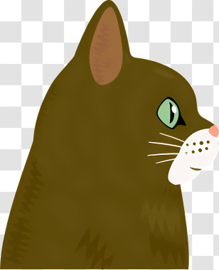 Cat - Brown Cat Side View Illustration Transparent PNG