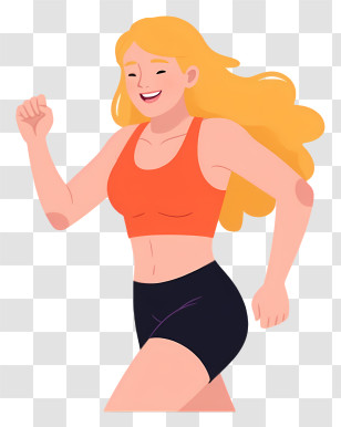 Running Woman - Smiling Woman In Sportswear Transparent PNG