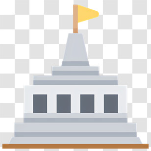 Landmark - Iconic Temple With Flag Transparent PNG