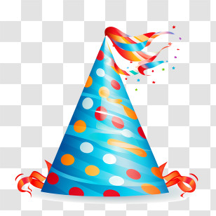 Birthday Hat - Colorful Blue Party Hat For Festivities Transparent PNG