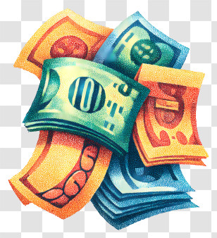 Group Of Money - Colorful Money Illustration Transparent PNG