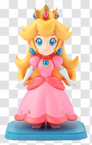 Princess Peach - Princess Character In Pink Royal Dress Transparent PNG
