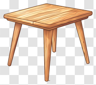 Wooden Table - Wooden Square Table Transparent PNG