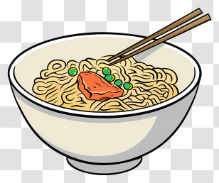 Bowl Of Noodles - Delicious Bowl Of Noodles With Chopsticks Transparent PNG