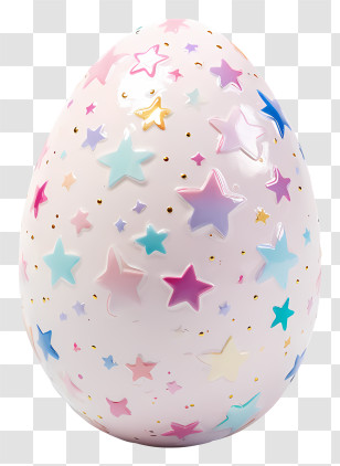 Easter Egg - Pastel Star Decorated Egg For Easter Celebration Transparent PNG