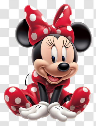 Minnie - Polka Dot Character In Red Attire Transparent PNG