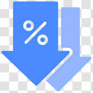 Discount Arrow - Blue Percentage Discount Arrows Icon Transparent PNG