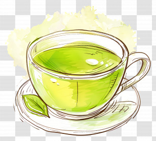 Green Tea - Green Tea Illustration In A Clear Cup Transparent PNG