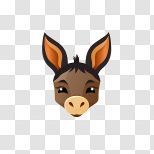 Cute Donkey
 - Cute Donkey Face Cartoon Transparent PNG