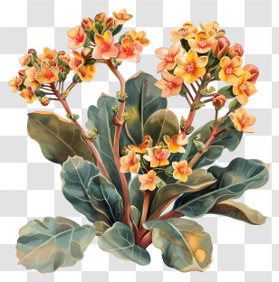 Kalanchoe Plant - Flowering Plant With Yellow Flowers Transparent PNG