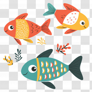 Fish Cartoon - Colorful Fish Cartoon Illustration Transparent PNG