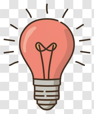 Light Bulb - Cartoon Red Light Bulb Illustration Transparent PNG
