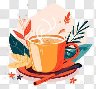 Masala Chai Tea - Autumn Coffee Cup With Warm Aesthetic Transparent PNG