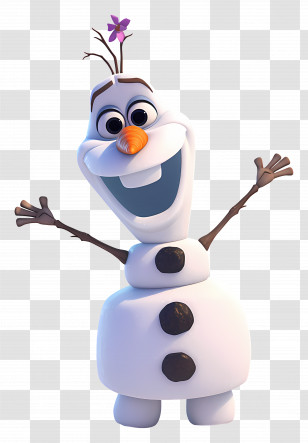 Frozen Olaf - Cheerful Snowman Character With Joyful Expression Transparent PNG