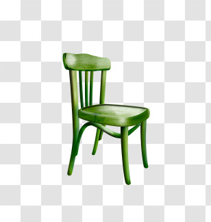 Chair - Green Wooden Chair With Classic Design Transparent PNG