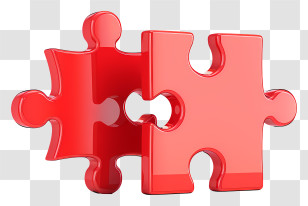 Red Puzzle - Bright Red Puzzle Pieces Transparent PNG