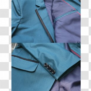 Sleeve Jacket Pocket Shirt Collar - Electric Blue Transparent PNG