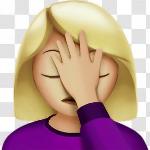Apple Color Emoji Facepalm Female IPhone - Heart Transparent PNG