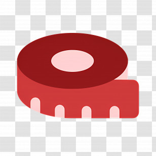 Tape Measure - Red Adhesive Tape Roll Transparent PNG