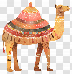 Camel - Decorated Camel In Artistic Style Transparent PNG