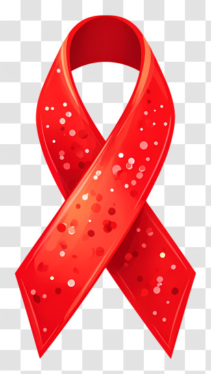 Red Ribbon - Red Awareness Ribbon Transparent PNG