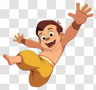 Chhota Bheem - Boy Acrobat Cartoon Character Jumping Transparent PNG