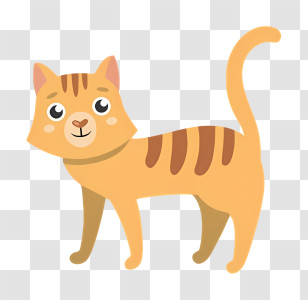 Cat - Orange Cartoon Cat Illustration Transparent PNG
