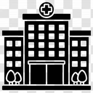 Hospital - Black Hospital Building Icon Transparent PNG