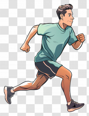 Running Man - Cartoon Illustration Of Running Man Transparent PNG