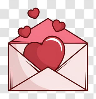 Mail - Open Love Letter With Hearts Transparent PNG