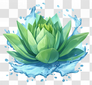 Watercolor Lotus Leaf - Water Lotus In Bloom Transparent PNG