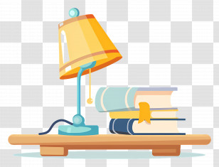 Book And Lamp - Table Lamp And Books Illustration Transparent PNG