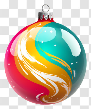 Ornament - Colorful Glass Christmas Ornament Transparent PNG