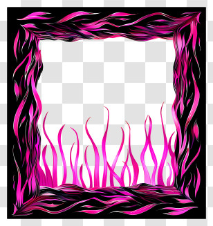 Rectangle Frame - Decorative Flame Frame In Pink Transparent PNG