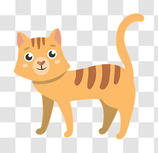 Black Cat - Cute Orange Cat Cartoon Illustration Transparent PNG
