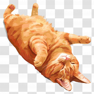 Gardener Cat - Sleeping Orange Cat Transparent PNG