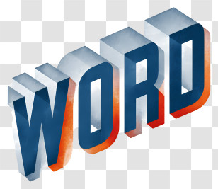 Word - Retro 3D WORD Text Transparent PNG