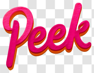 Peek Logo - Pink Peek 3D Lettering Transparent PNG