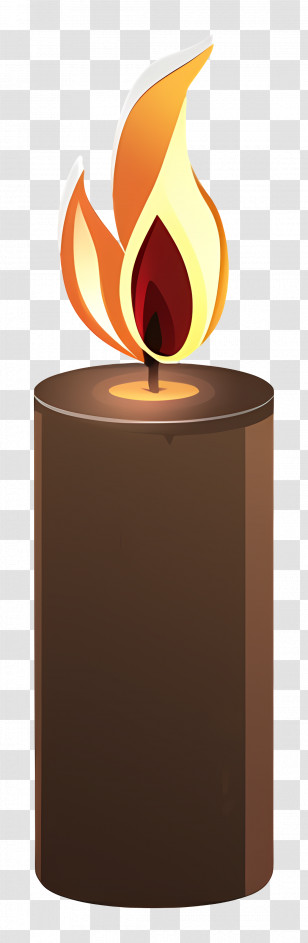 Candle With Fire - Burning Candle With Warm Glowing Flame Transparent PNG