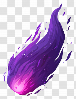 Purple Fireball - Purple Fiery Comet Illustration In Motion Transparent PNG