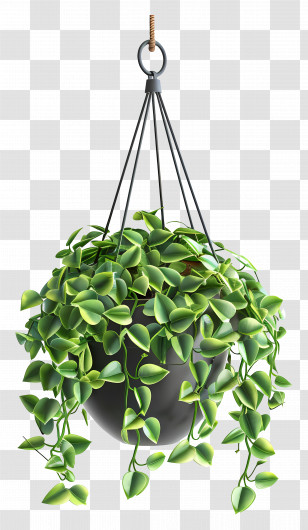 Hanging Plant - Hanging Potted Plant With Green Leaves Transparent PNG