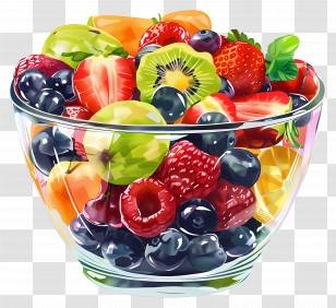 Bowl Of Fruit - Colorful Bowl Of Fresh Fruit Salad Transparent PNG