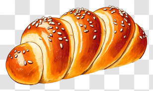 Sweet Bread Loaf - Bread With Sesame Seeds Transparent PNG