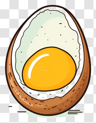 Boiled Egg - Half Boiled Egg Drawing Design Transparent PNG