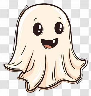 Kawaii Ghost - Cute Ghost Cartoon Illustration Transparent PNG